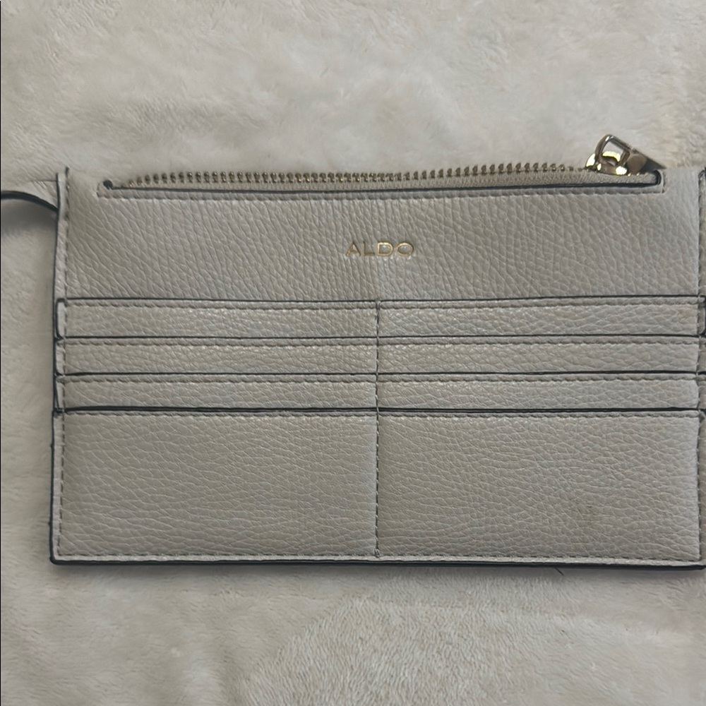 Aldo Gray Leather Wallet with Card Slots